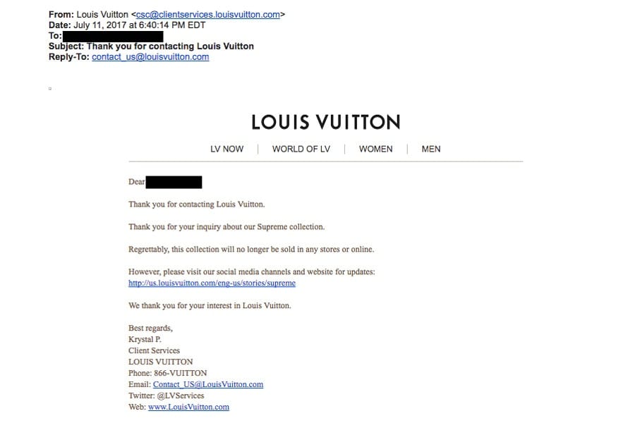 Louis Vuitton And Supreme Launch Is Probably Delayed Not Cancelled
