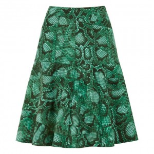 Flounce Skirt Green Python