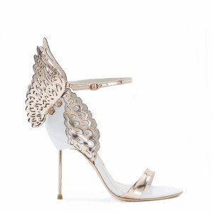 Sophia Webster Evangeline White and Rose Gold Sandal