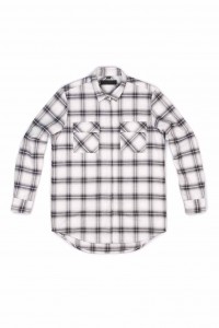 THE BLKLBL.01 BUTTON UP PLAID topdown