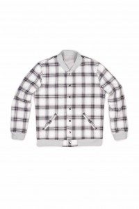 THE BLKLBL.01 REVERSIBLE BOMBER GREY PLAID 1 topdown