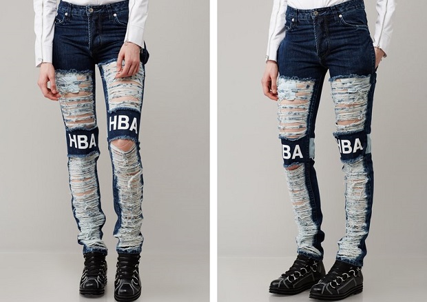 Hood By Air Logo Shredded Jeans | SNOBETTE