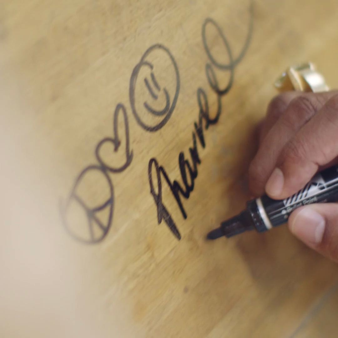 Pharrell leaves his signature at the Chanel studio