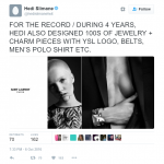 hedi slimane ysl tweets 20