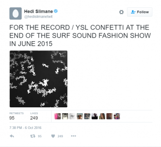 hedi slimane ysl tweets 21