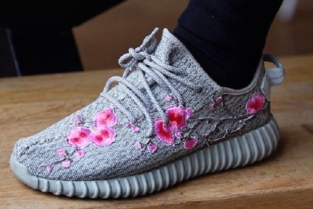 Snobette Embroidered Sneakers Fre Customs Cherry Blossoms Yeezy