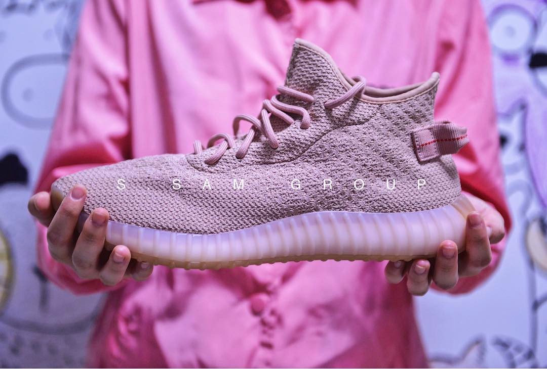 A new Yeezy Boost mid silhouette has emerged, offered in a mauve pink