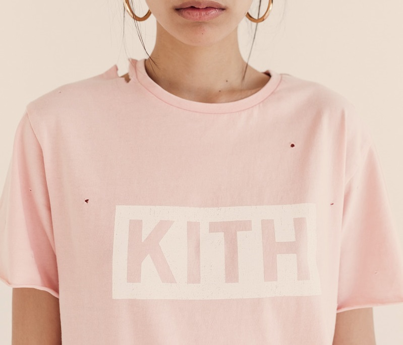 kith women distressed logo t shirt A