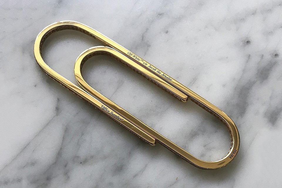 Off White And Jacob The Jeweler Create 14K Paper Clip