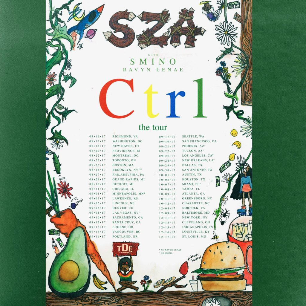 sza tour dates summer 2017