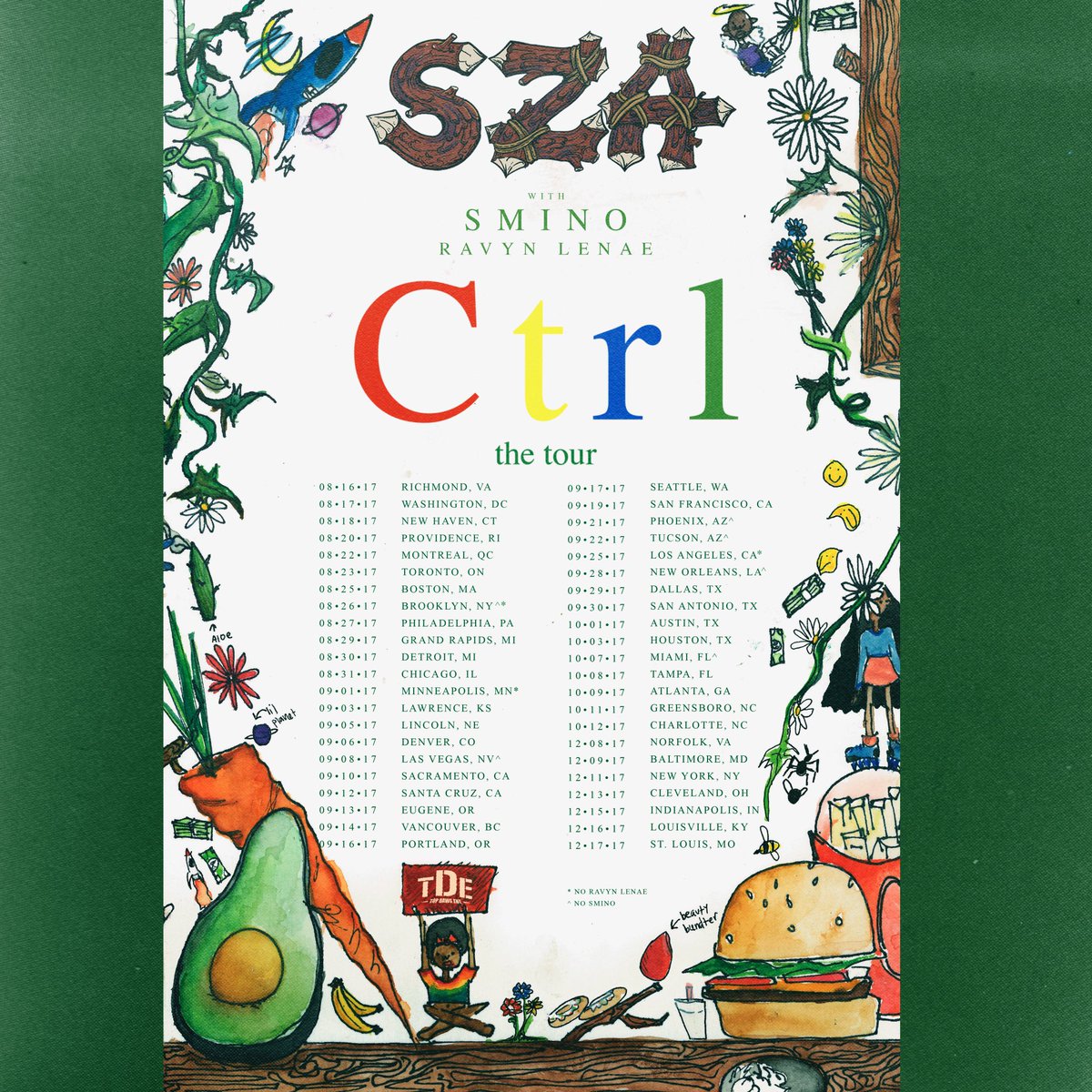 sza tour schedule