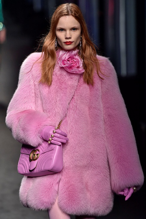 gucci pink fur coat fall 2016