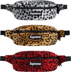 leopard fleece waist bag