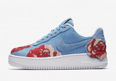 nike air force 1 upstep denim sequin rose september 2017 2