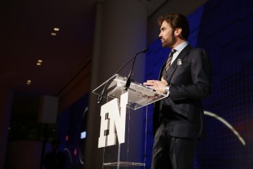 FN Editorial Director Michael Atmore speaks onstage at the 2017 FN Achievement Awards Credit Patrick MacLeod