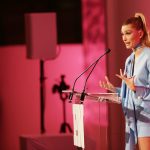Hailey Baldwin accepts the Style Influencer of the Year Award at the 2017 FN Achievement Awards Credit Patrick MacLeod