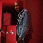 Virgil Abloh accepts Shoe of the Year Award at the 2017 FN Achievement Awards Credit Lexie Moreland