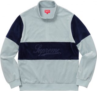 supreme velour half zip 1