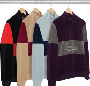 supreme velour half zip 2