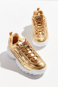 Shine On With Fila's Metallic Gold Disruptor 2 Sneaker 3 disruptor 2 gold a