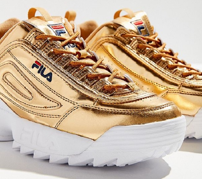 fila disruptor 2 metallic gold