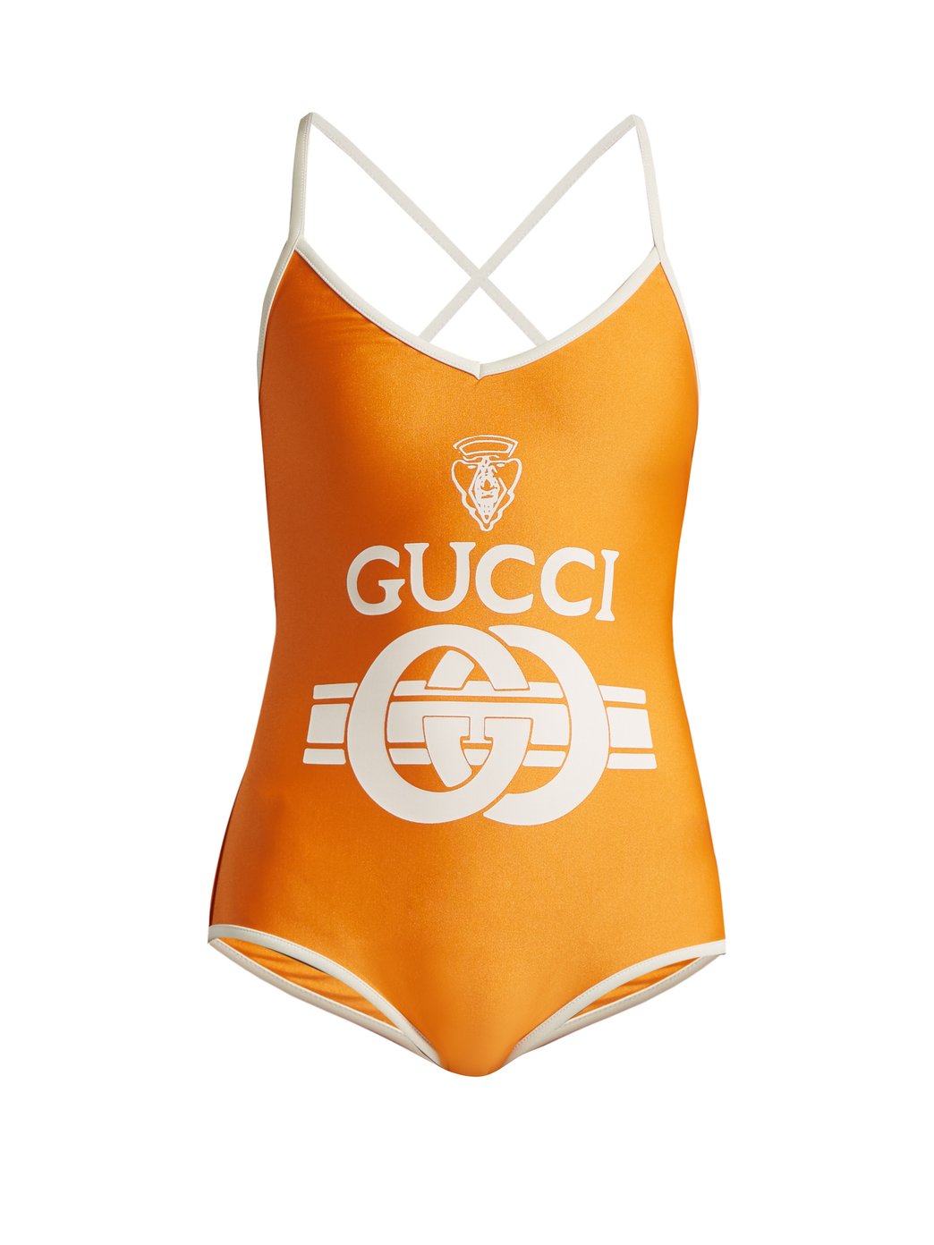 Gucci Restocks Its Vintage Logo Swimsuit In Red, Orange And Purple