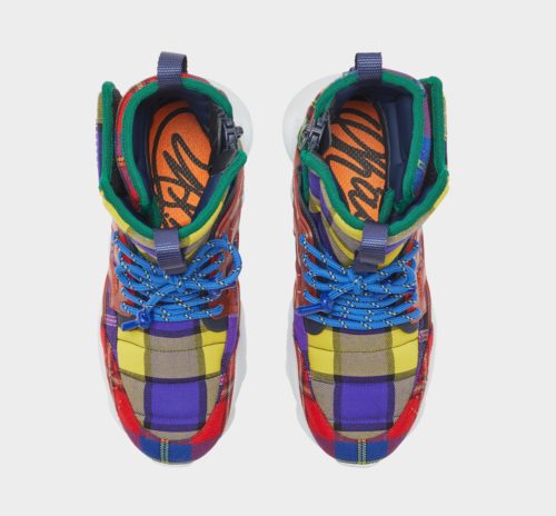 Pop Out With Versace's Tartan Plaid Chain Reaction Sneaker Boot