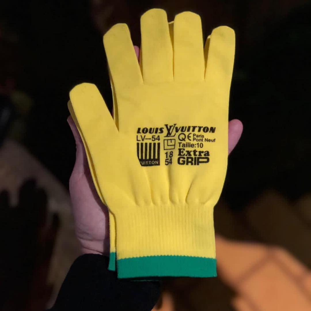 Louis Vuitton Virgil Abloh Pop Up Work Gloves Yellow x Green 2lz830sW, Men's
