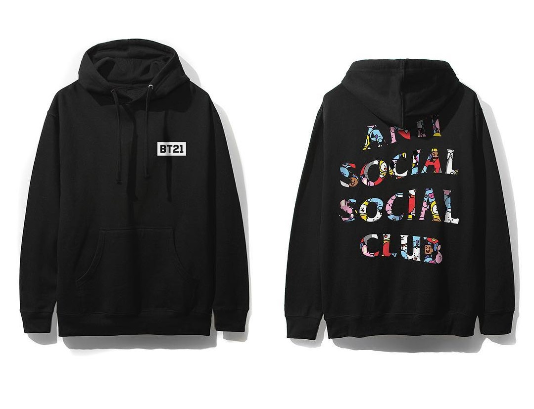 Anti social club bt21 hoodie hotsell