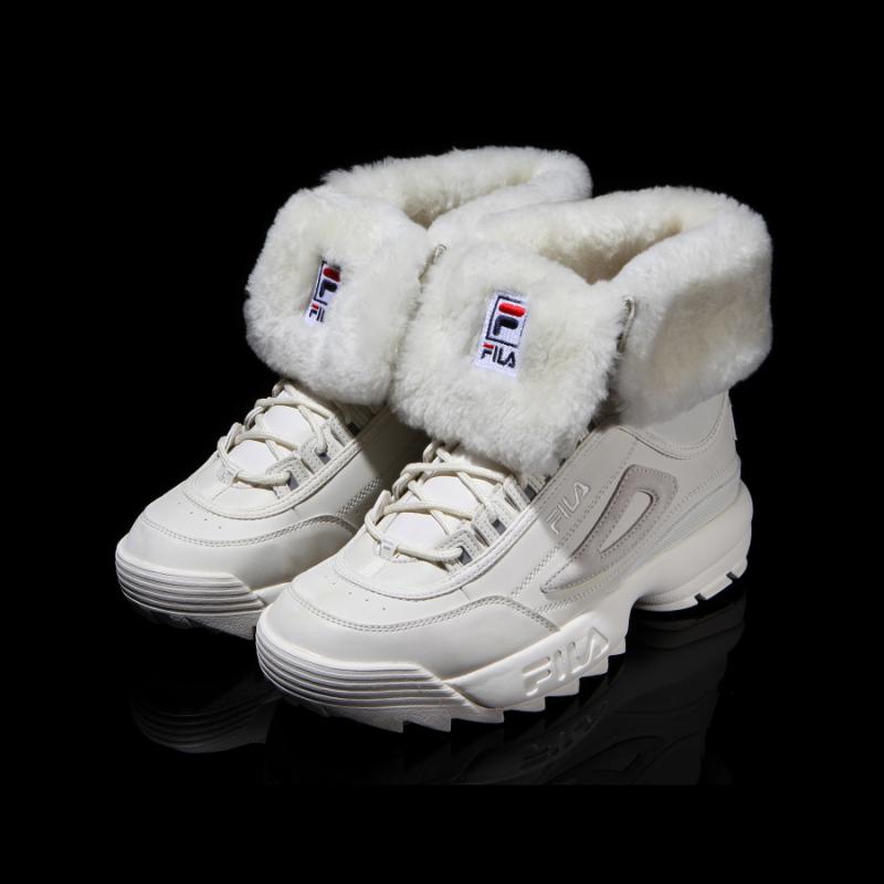 fila boots white fur