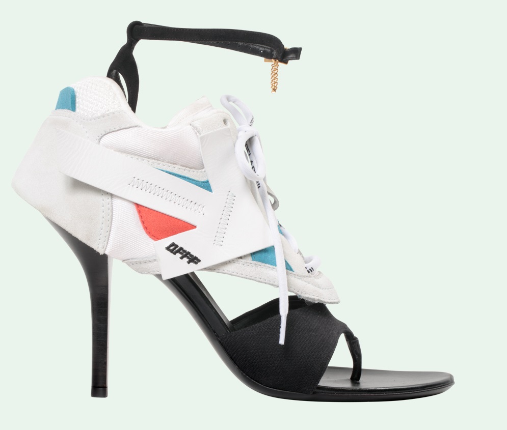 high heels off white