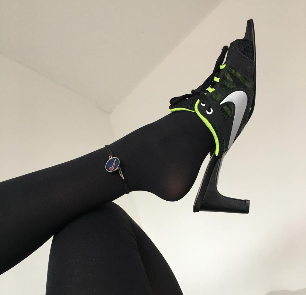 Ancuta Sarca Makes A Statement With Nike Kitten Heels | SNOBETTE