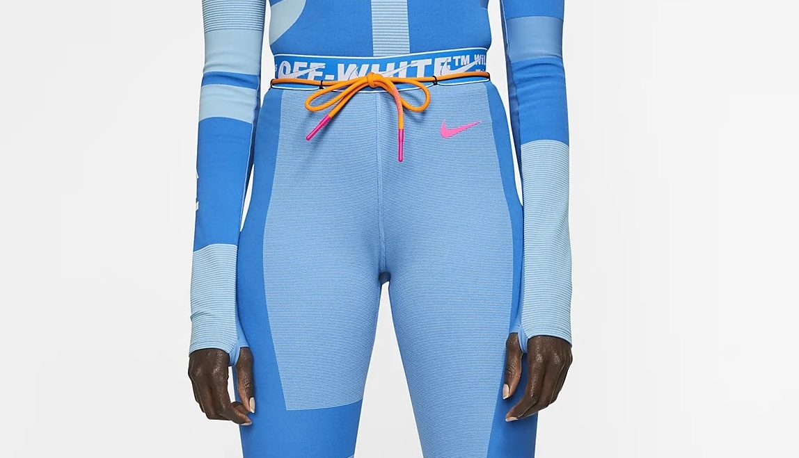 off white blue leggings set