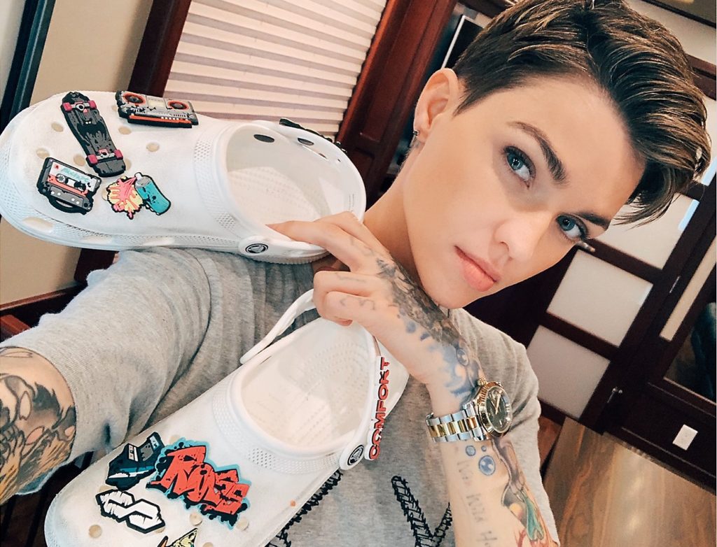 Ruby Rose Serves Up Washed Pair Of White Crocs Clogs | SNOBETTE
