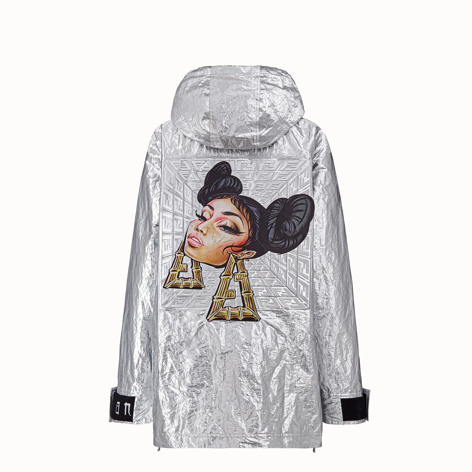 nickiminaj also wore a @chanelofficial jacket (availability and price not  listed online) with her @fendi prints on bamboo earrings.