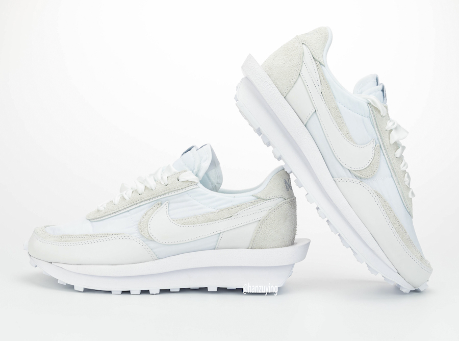 Sacai x 'ldwaffle white nylon outlet release