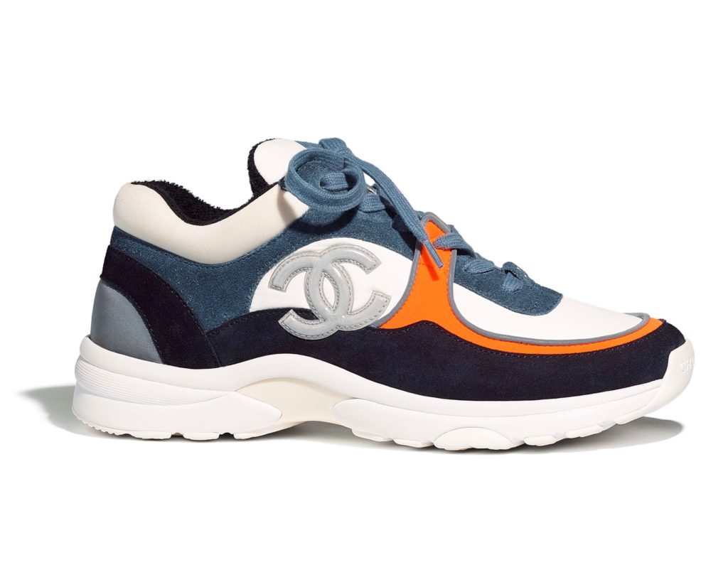 chanel sneakers white navy blue calfskin resort 2020