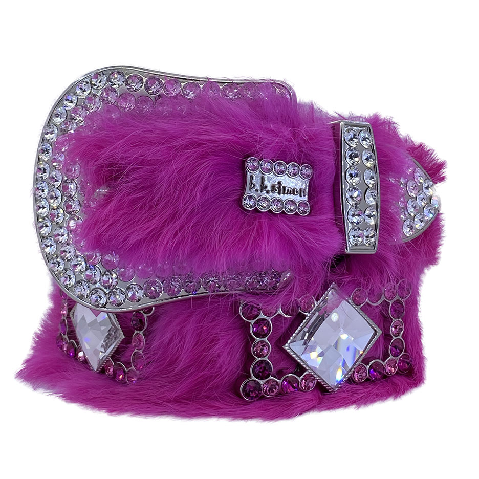 B B Simon Coral Fur Bling Belt Swarovski Crystals  Clothes design,  Swarovski crystals, Women shopping