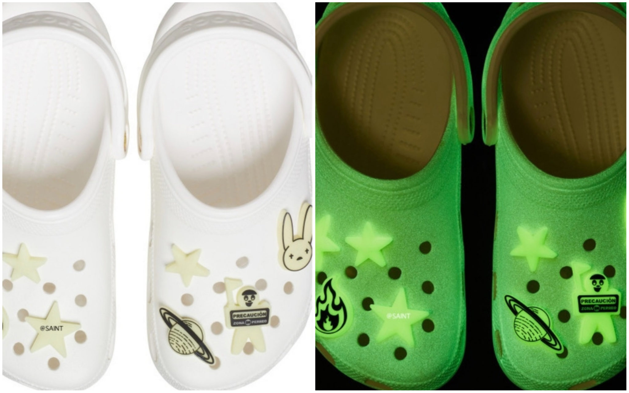 Crocs And Bad Bunny Announce Glow In The Dark Clog Collaboration Snobette