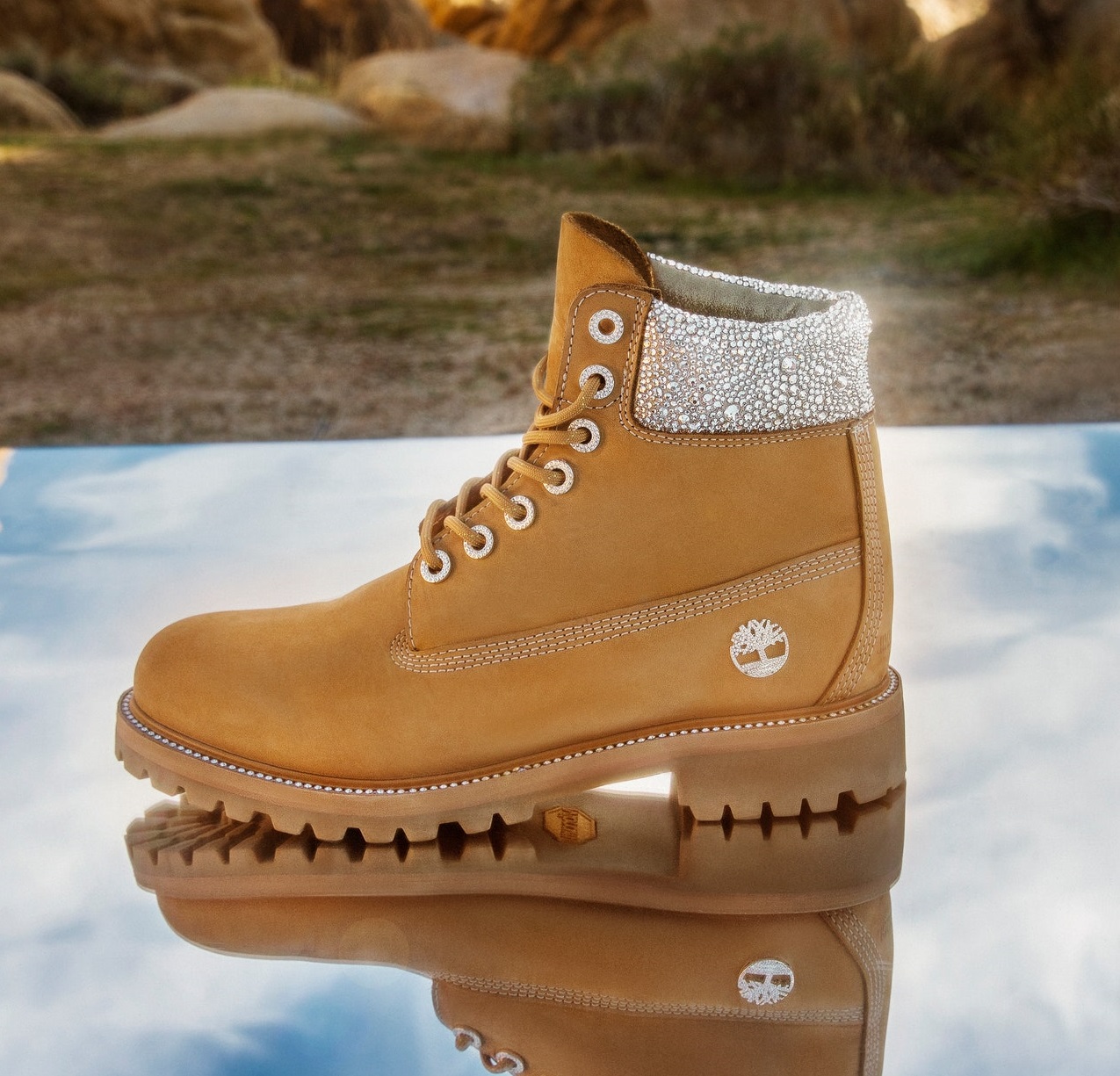 Brig Vreemdeling brandwonden Jimmy Choo Puts A Luxe Spin On Timberland's Six Inch Wheat Boot | SNOBETTE