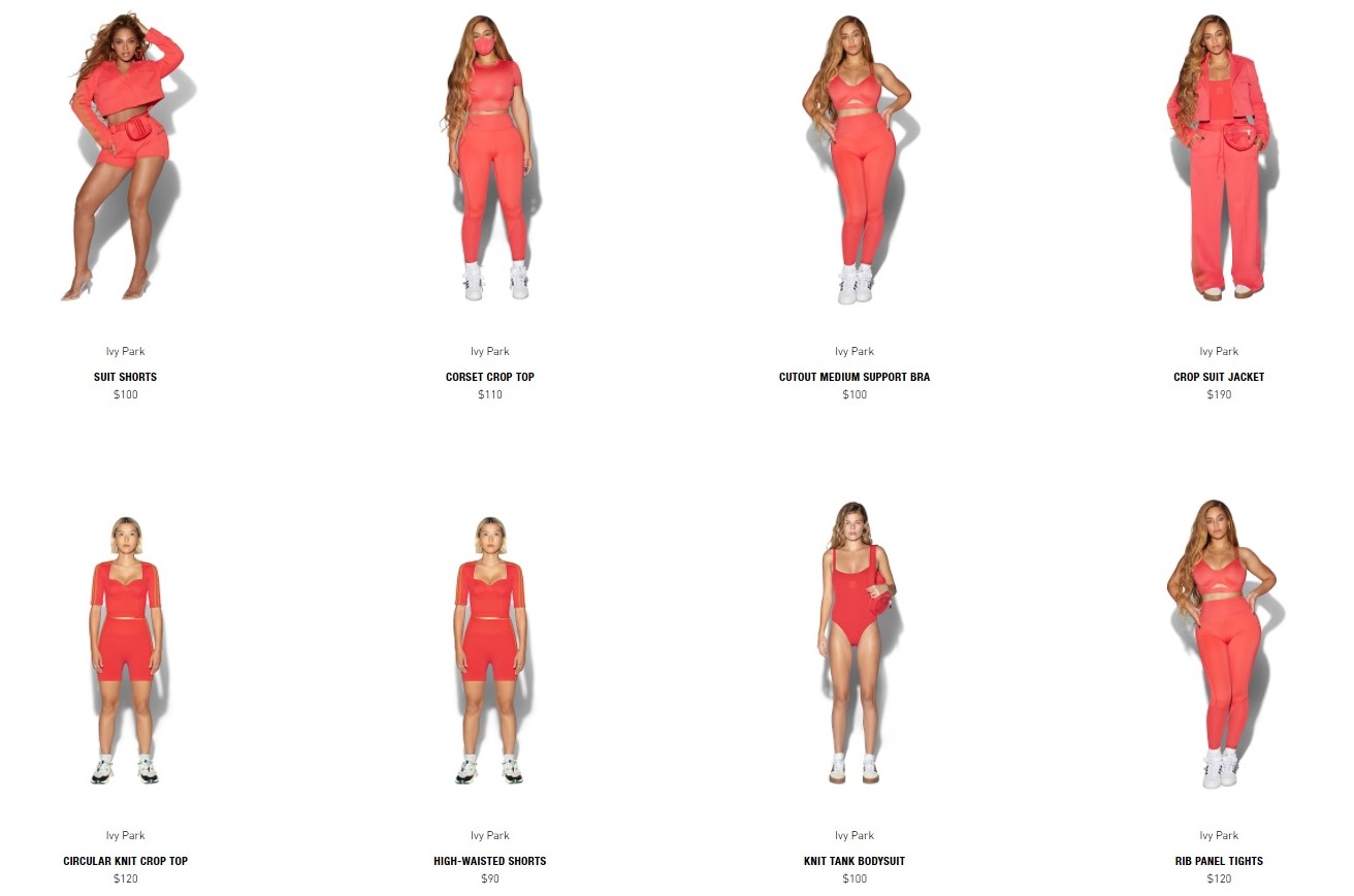 ivy park adidas size chart