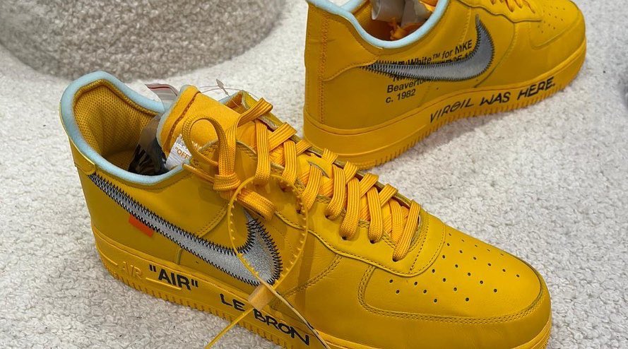nike off white air force 1 university yellow color 2