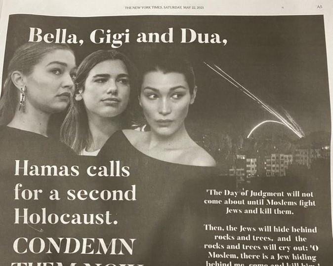 Dua Lipa Fires Back At NY Times Ad Calling Lipa Plus Bella And Gigi Hadid To Condemn Hamas