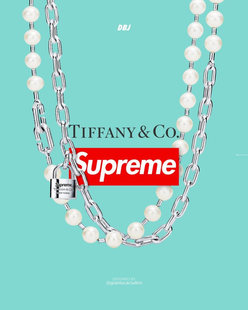 supreme tiffany chain pearl necklace