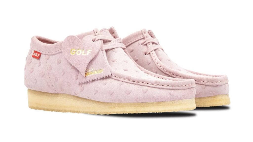 clarks golf wang wallabee pink