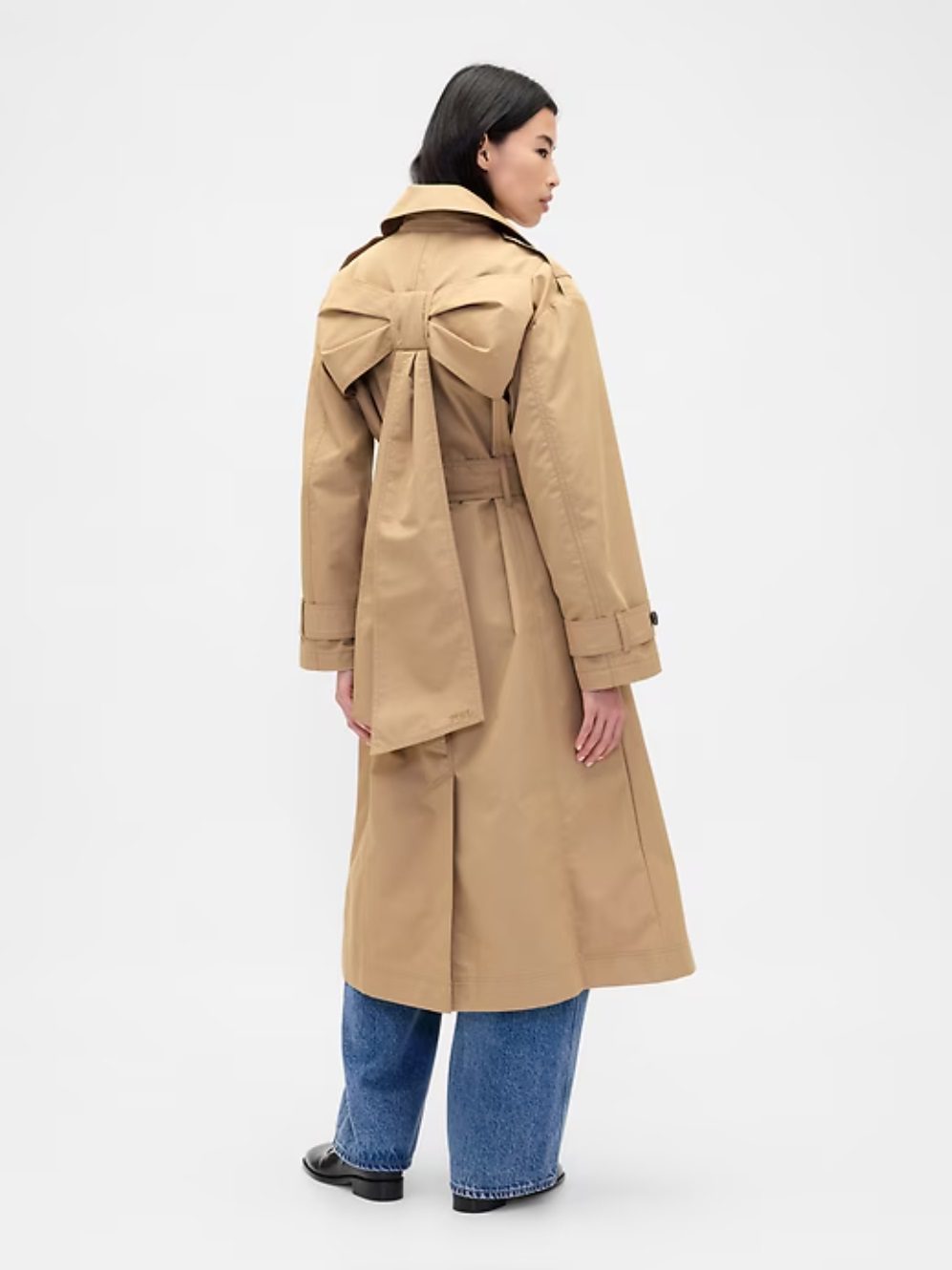 sandy liang gap bow back trench coat