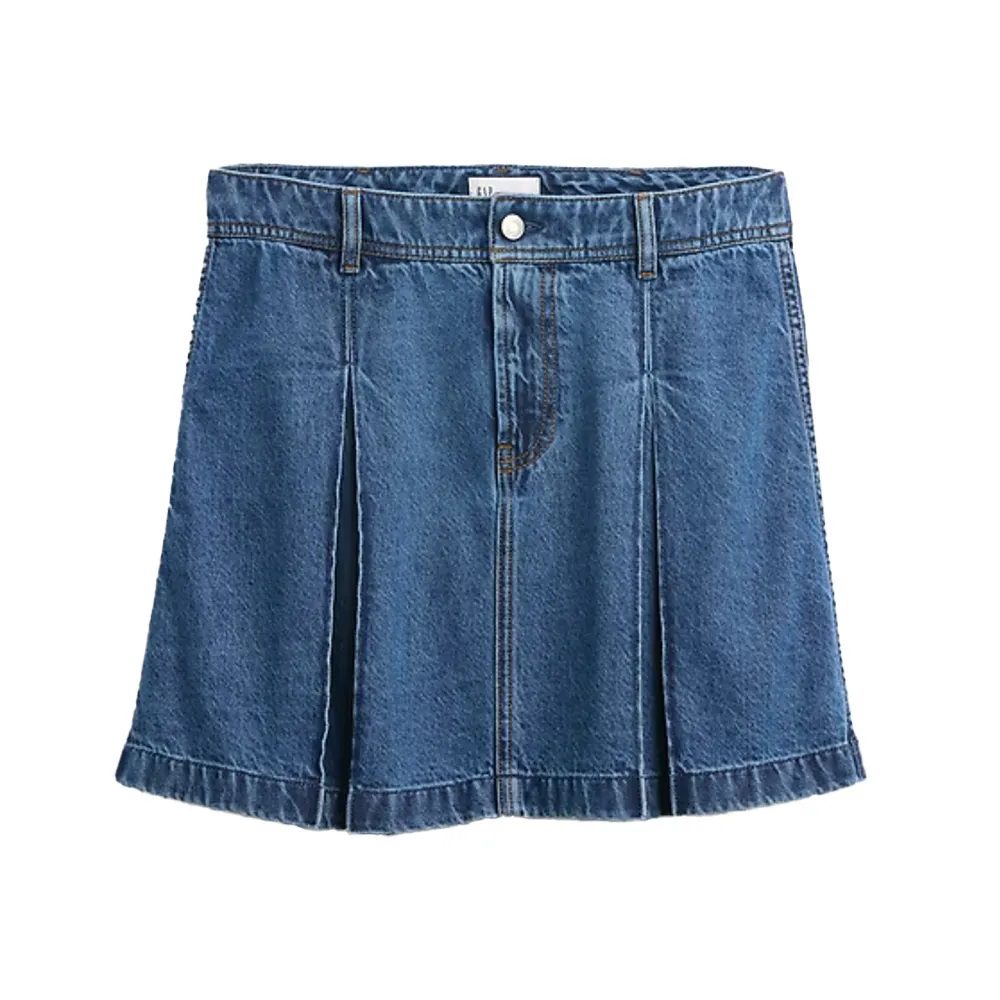 sandy liang gap pleated denim skirt
